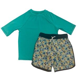 VGUC Cat & Jack Boys Floral Swim Trunks